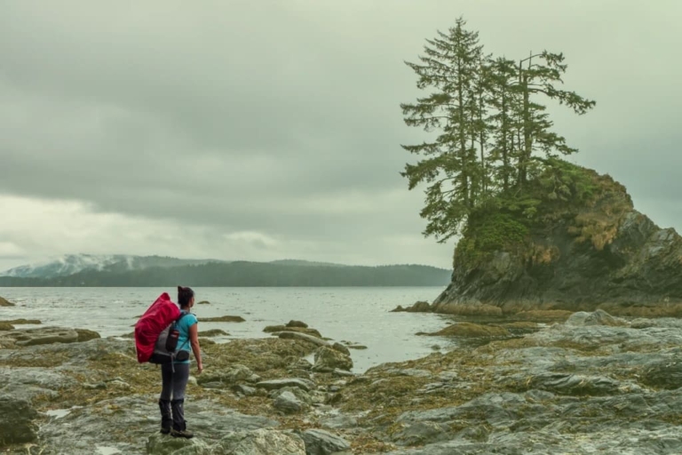 BC stat holidays are being enjoyed by a person on a pacific ocean beach in British Columbia