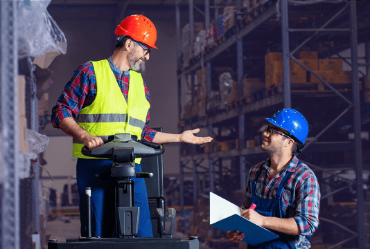 Workers at an warehouse
