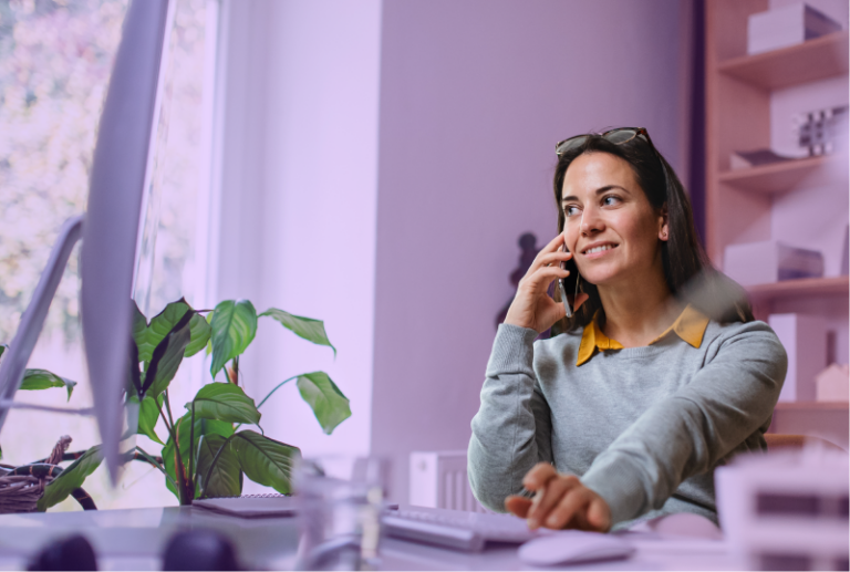 A remote employee is receiving mental health support over the phone