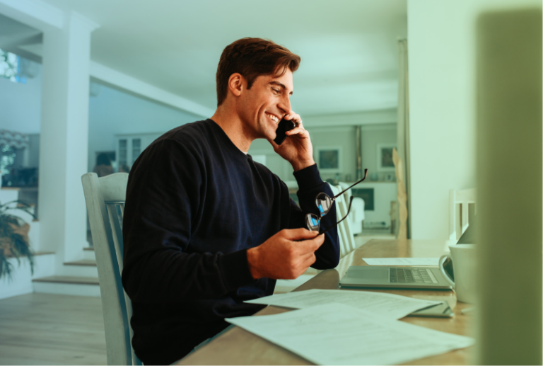 An employee is booking time off and enjoying their employer's flexible working arrangements