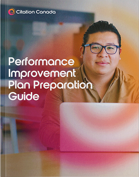 The cover page of Citation Canada's performance improvement plan preparation guide