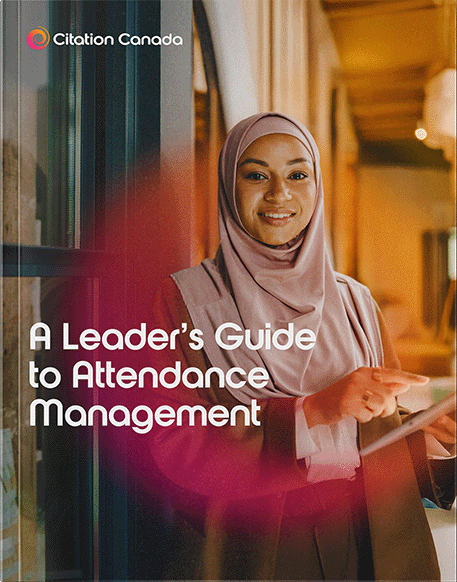 The cover page for Citation Canada's Leader's Guide to Attendance Management