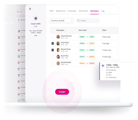 Weekly shift schedule with templates in Atlas Scheduling