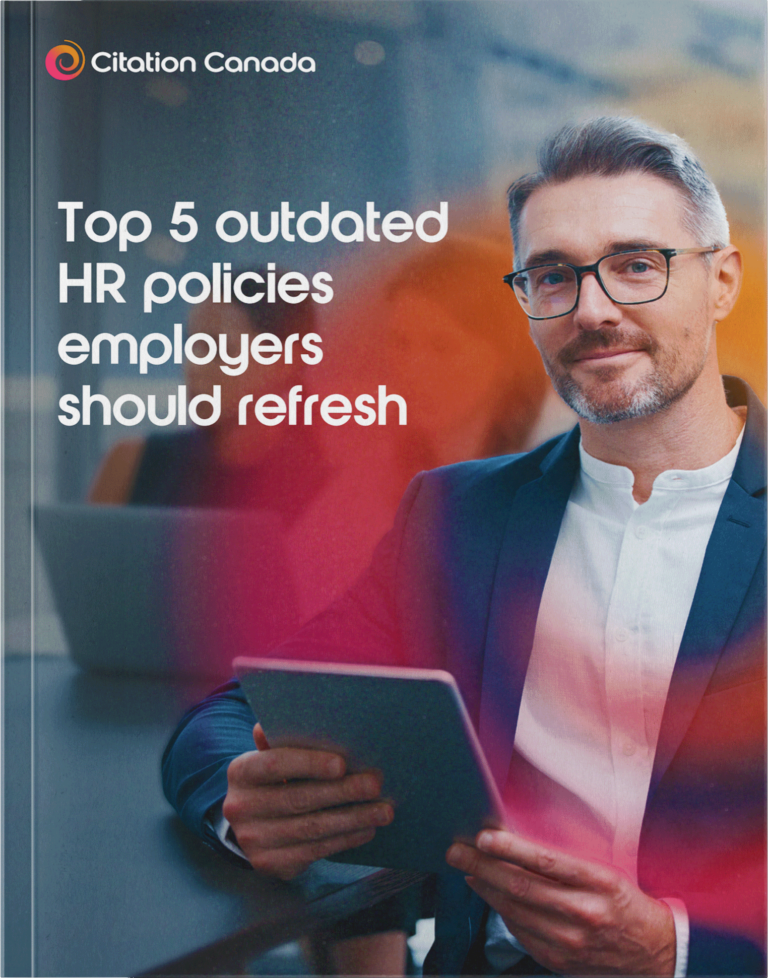 The cover page for the Guide: Top 5 outdated policies employers should refresh.