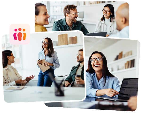 Employees engaging in conversations